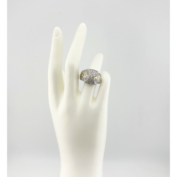 2ctw Baguette & Round Diamond Band Ring in Platinum & 18K Yellow Gold Size 9 - Picture 12 of 14